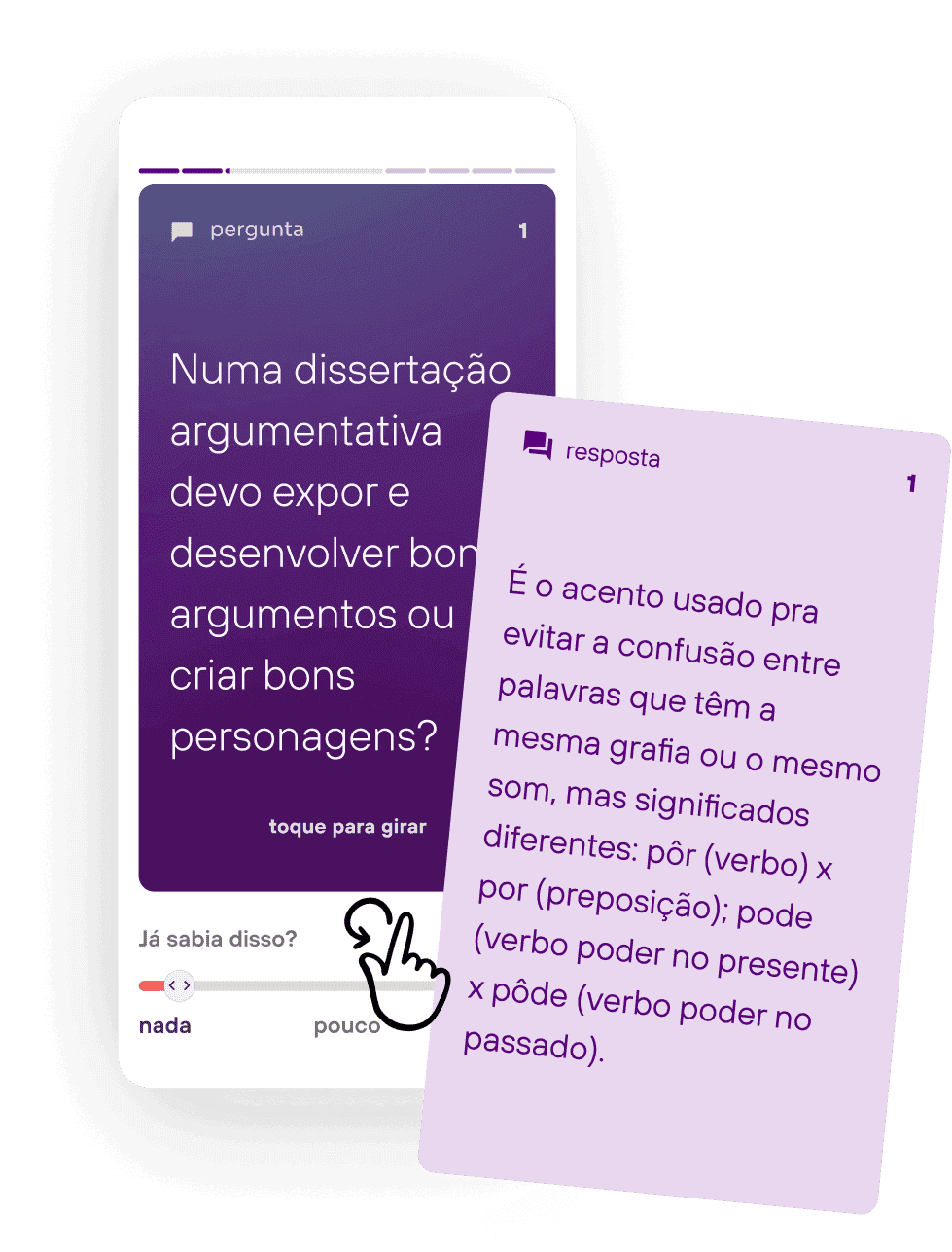 Imagem de exemplo de uma pergunta no app Vivae