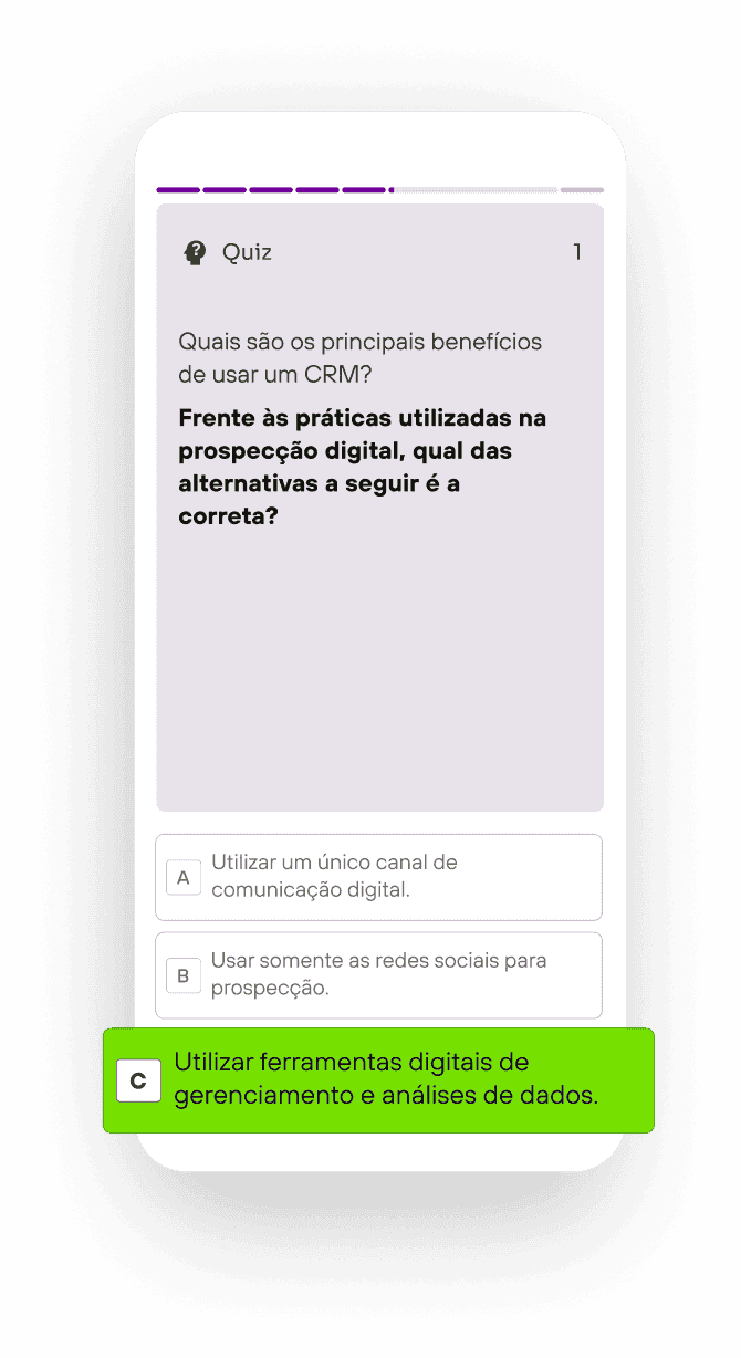 imagem de exemplo do quiz no app Vivae
